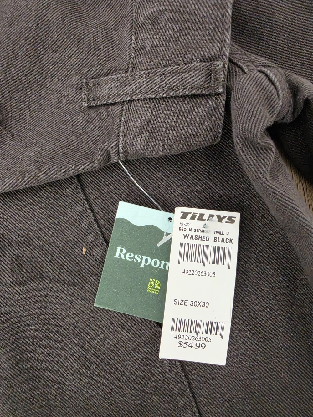 RSQ Washed Charcoal Straight Pants